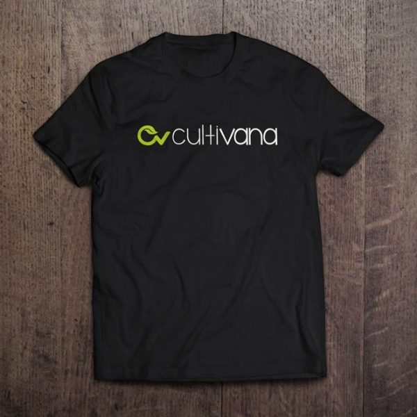T-Shirt Color negra con logo horizontal de Cultivana