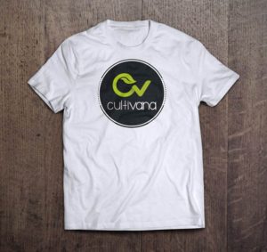 T-Shirt Color blanca con logo original de Cultivana